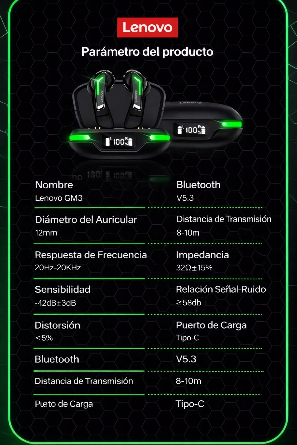 Audifonos gaming Lenovo GM3